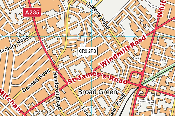 CR0 2PB map - OS VectorMap District (Ordnance Survey)