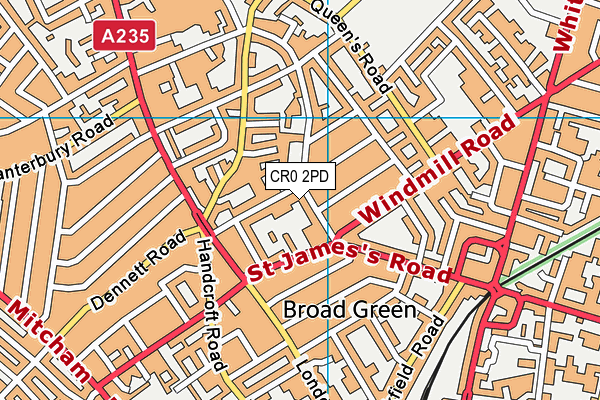 CR0 2PD map - OS VectorMap District (Ordnance Survey)