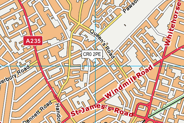 CR0 2PE map - OS VectorMap District (Ordnance Survey)