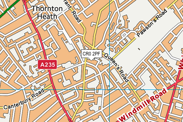 CR0 2PF map - OS VectorMap District (Ordnance Survey)