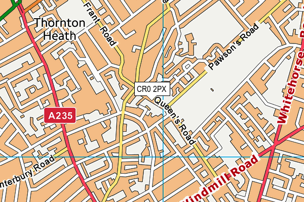 CR0 2PX map - OS VectorMap District (Ordnance Survey)