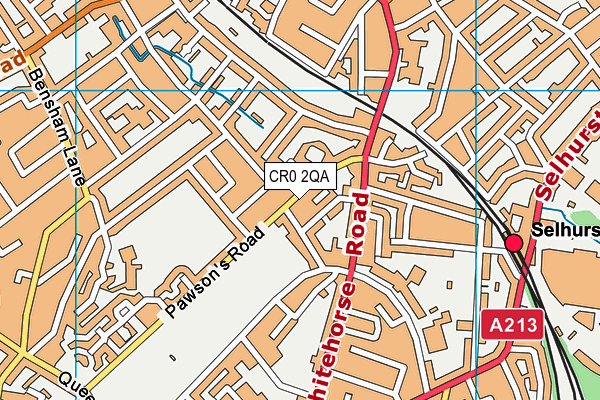 CR0 2QA map - OS VectorMap District (Ordnance Survey)