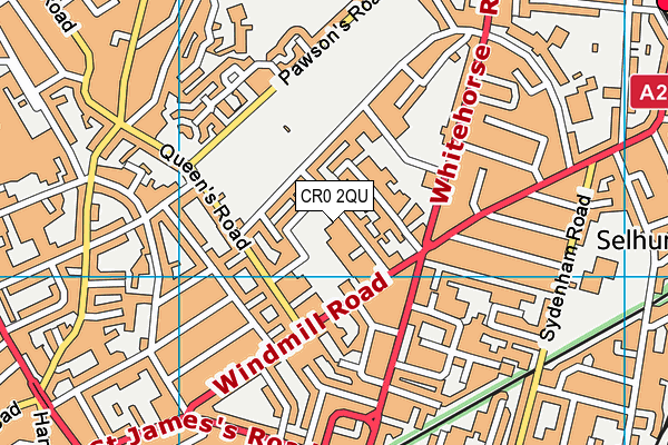 CR0 2QU map - OS VectorMap District (Ordnance Survey)