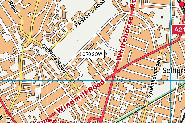 CR0 2QW map - OS VectorMap District (Ordnance Survey)