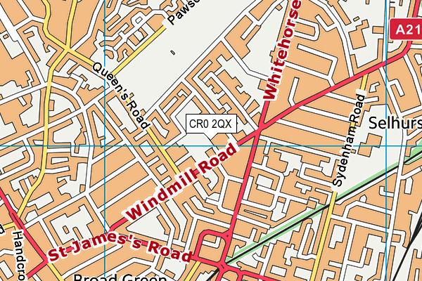 CR0 2QX map - OS VectorMap District (Ordnance Survey)