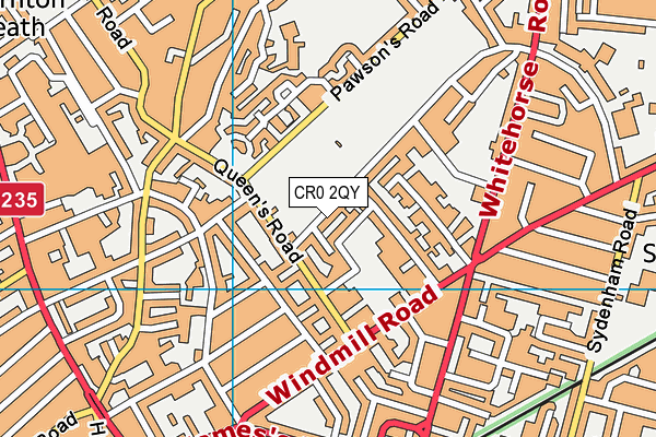 CR0 2QY map - OS VectorMap District (Ordnance Survey)