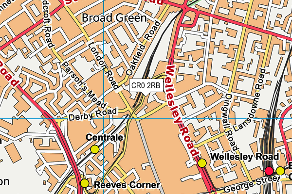 CR0 2RB map - OS VectorMap District (Ordnance Survey)