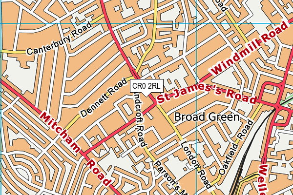 CR0 2RL map - OS VectorMap District (Ordnance Survey)