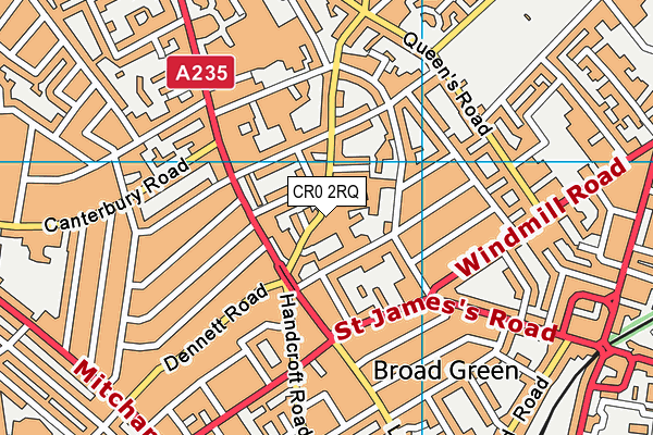 CR0 2RQ map - OS VectorMap District (Ordnance Survey)