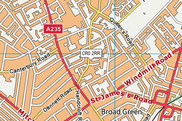 CR0 2RR map - OS VectorMap District (Ordnance Survey)