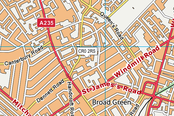 CR0 2RS map - OS VectorMap District (Ordnance Survey)