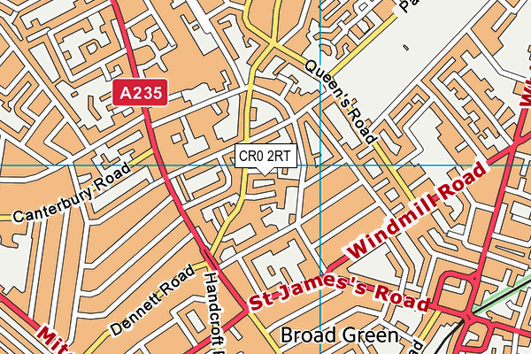 CR0 2RT map - OS VectorMap District (Ordnance Survey)