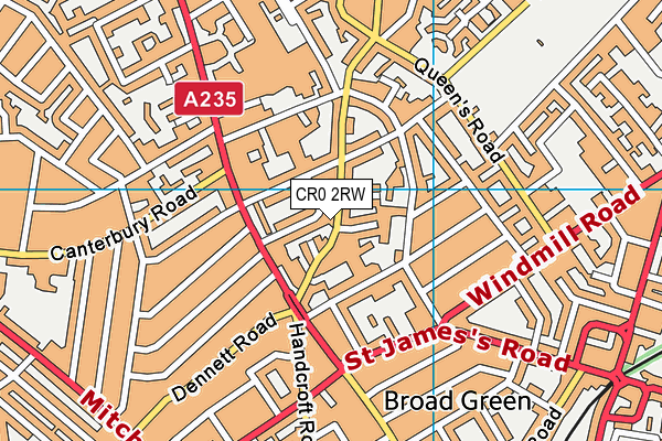 CR0 2RW map - OS VectorMap District (Ordnance Survey)