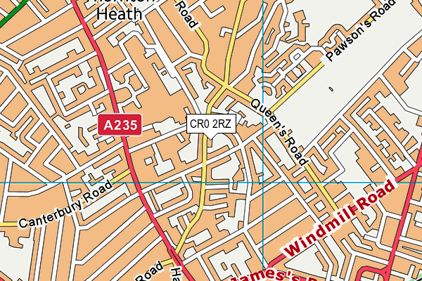 CR0 2RZ map - OS VectorMap District (Ordnance Survey)