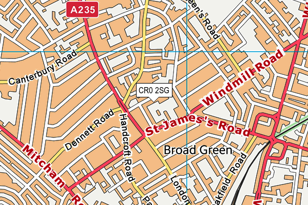 CR0 2SG map - OS VectorMap District (Ordnance Survey)