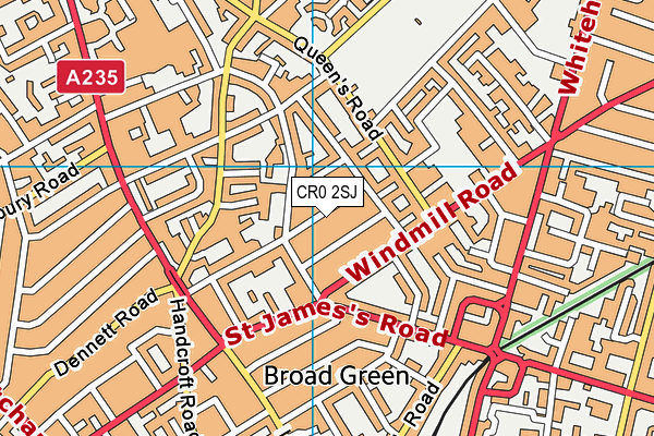 CR0 2SJ map - OS VectorMap District (Ordnance Survey)