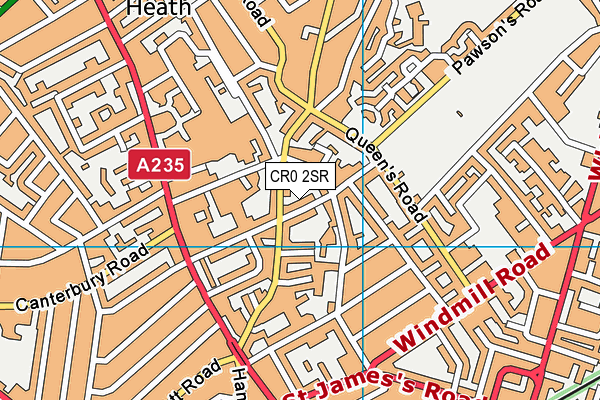 CR0 2SR map - OS VectorMap District (Ordnance Survey)