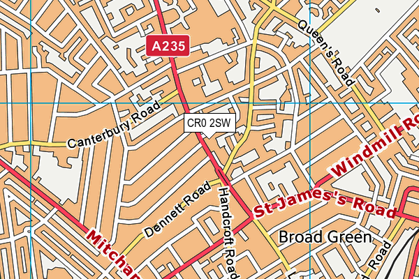 CR0 2SW map - OS VectorMap District (Ordnance Survey)