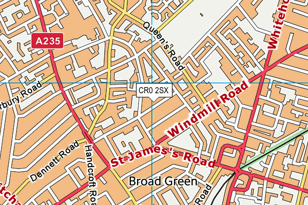 CR0 2SX map - OS VectorMap District (Ordnance Survey)