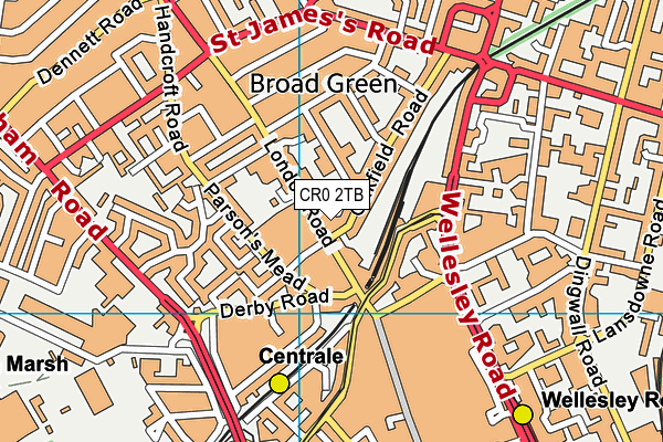 Harris Invictus Academy Croydon map (CR0 2TB) - OS VectorMap District (Ordnance Survey)