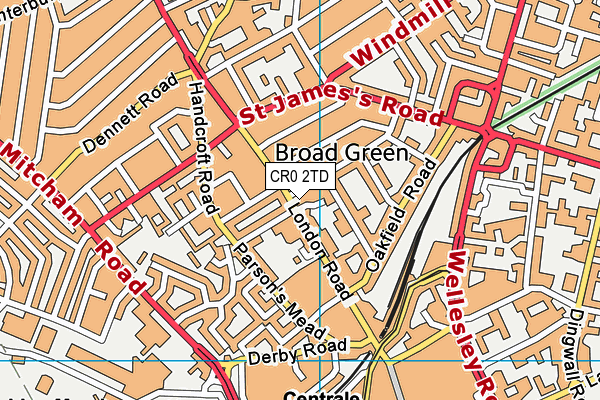 CR0 2TD map - OS VectorMap District (Ordnance Survey)