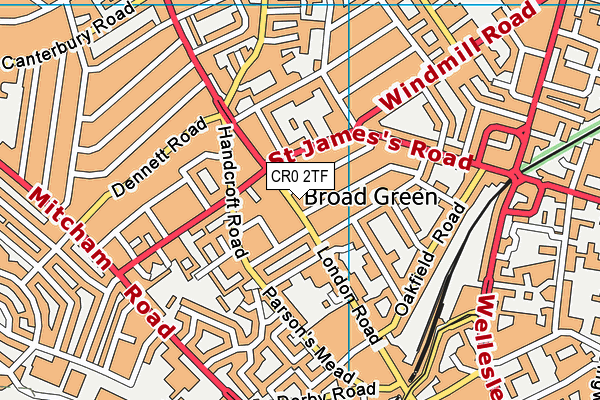 CR0 2TF map - OS VectorMap District (Ordnance Survey)