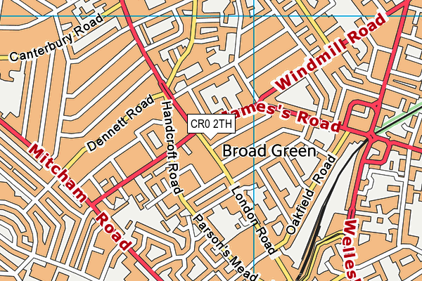 CR0 2TH map - OS VectorMap District (Ordnance Survey)