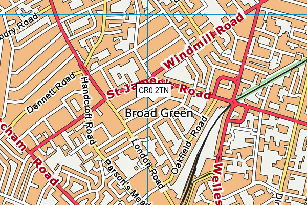 CR0 2TN map - OS VectorMap District (Ordnance Survey)