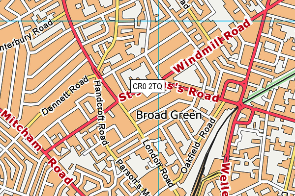 CR0 2TQ map - OS VectorMap District (Ordnance Survey)