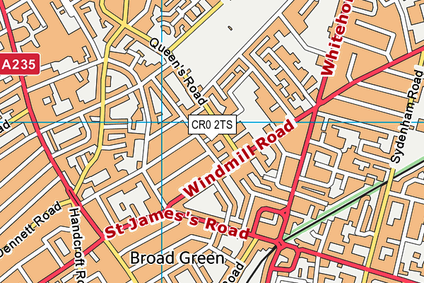 CR0 2TS map - OS VectorMap District (Ordnance Survey)