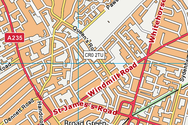 CR0 2TU map - OS VectorMap District (Ordnance Survey)