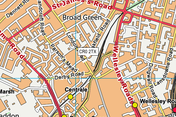 CR0 2TX map - OS VectorMap District (Ordnance Survey)