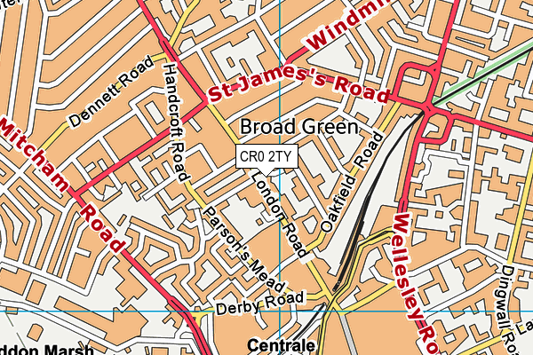 CR0 2TY map - OS VectorMap District (Ordnance Survey)