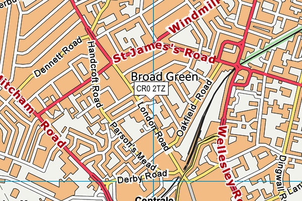 CR0 2TZ map - OS VectorMap District (Ordnance Survey)