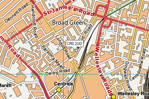 CR0 2UD map - OS VectorMap District (Ordnance Survey)