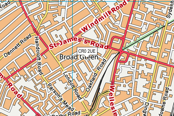 CR0 2UE map - OS VectorMap District (Ordnance Survey)