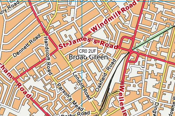 CR0 2UF map - OS VectorMap District (Ordnance Survey)