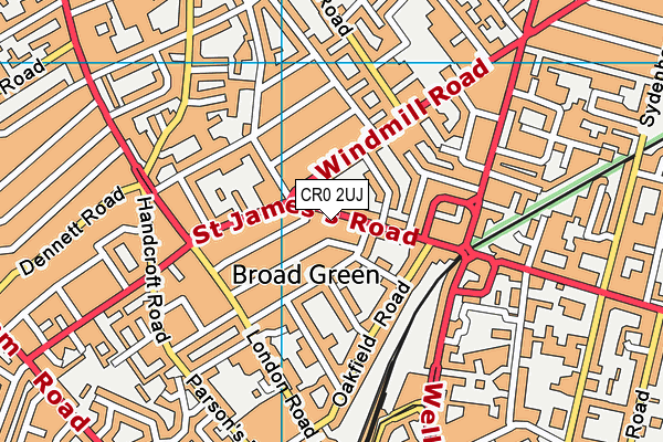 CR0 2UJ map - OS VectorMap District (Ordnance Survey)