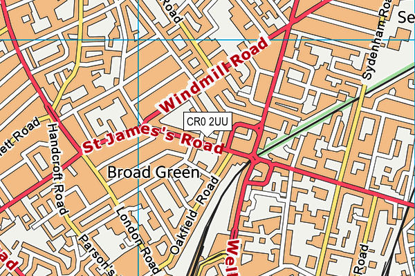 CR0 2UU map - OS VectorMap District (Ordnance Survey)