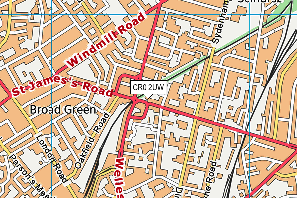 CR0 2UW map - OS VectorMap District (Ordnance Survey)