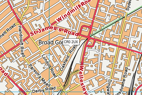 CR0 2UX map - OS VectorMap District (Ordnance Survey)