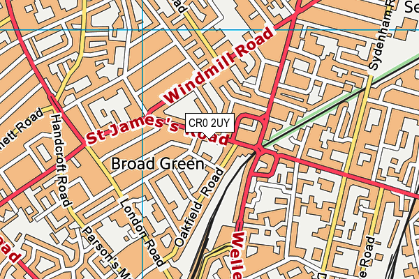 CR0 2UY map - OS VectorMap District (Ordnance Survey)