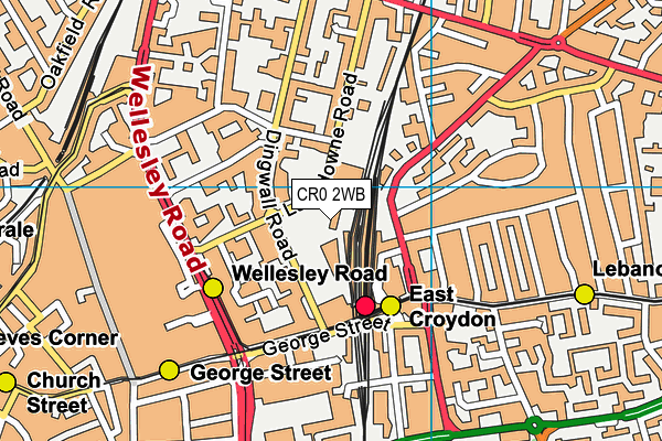 CR0 2WB map - OS VectorMap District (Ordnance Survey)