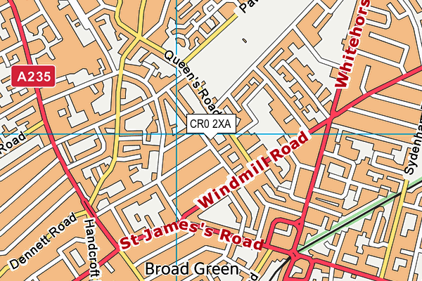 CR0 2XA map - OS VectorMap District (Ordnance Survey)