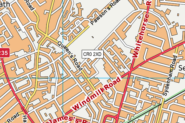 CR0 2XD map - OS VectorMap District (Ordnance Survey)