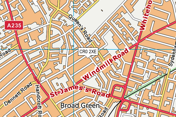 CR0 2XE map - OS VectorMap District (Ordnance Survey)