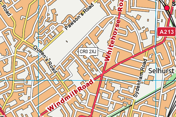 CR0 2XJ map - OS VectorMap District (Ordnance Survey)