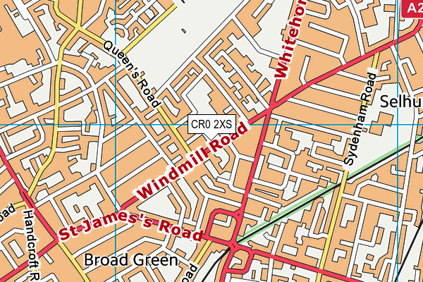 CR0 2XS map - OS VectorMap District (Ordnance Survey)