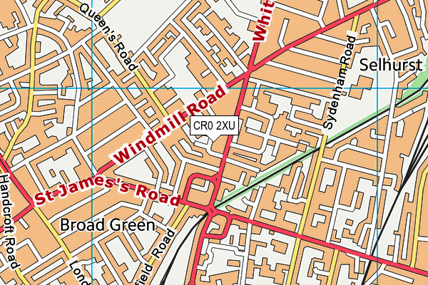 CR0 2XU map - OS VectorMap District (Ordnance Survey)