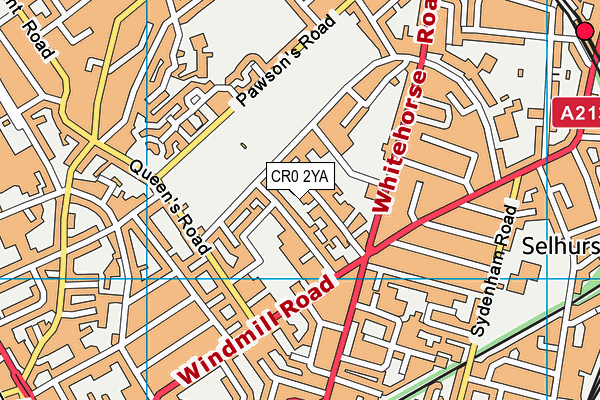 CR0 2YA map - OS VectorMap District (Ordnance Survey)